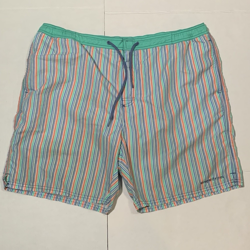 Vineyard Vines Swim Trunks Shorts Men's XL Multicolor Stripe Lined Pockets